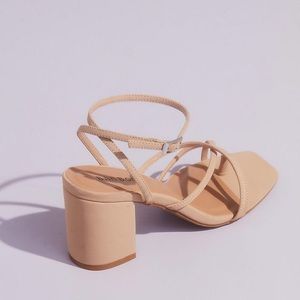 Crisscross Thong Ankle Strap Block Heel Sandals